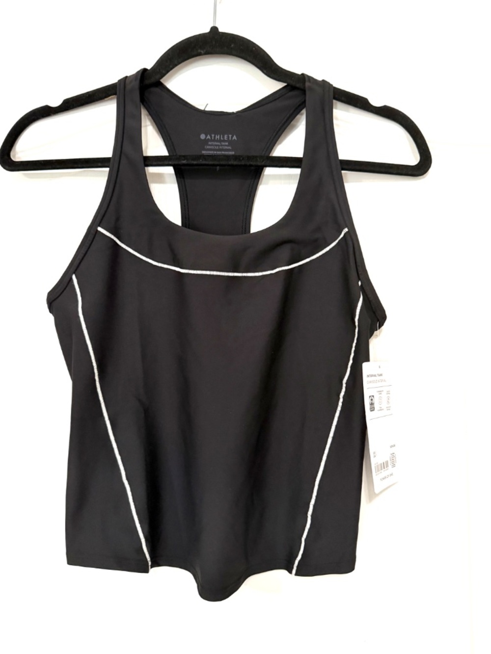 Athleta Interval Tank Black White Racerback Small NWT - Picture 5 of 7